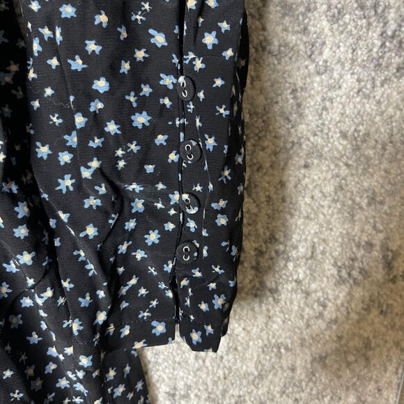 Madewell Dress Womens 8 Floral Long Sleeve Mini Lenzing Viscose Button Front - Picture 4 of 11